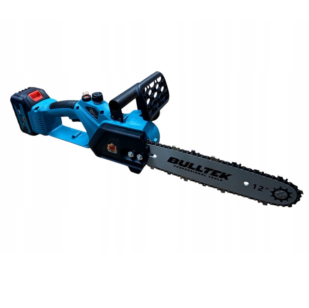 Bull-Tech BT-25608 juhtmeta kettsaag 12" (30cm) – 2× 48V 5Ah akud, 2× saeketid, harjavaba 1000W, kohver