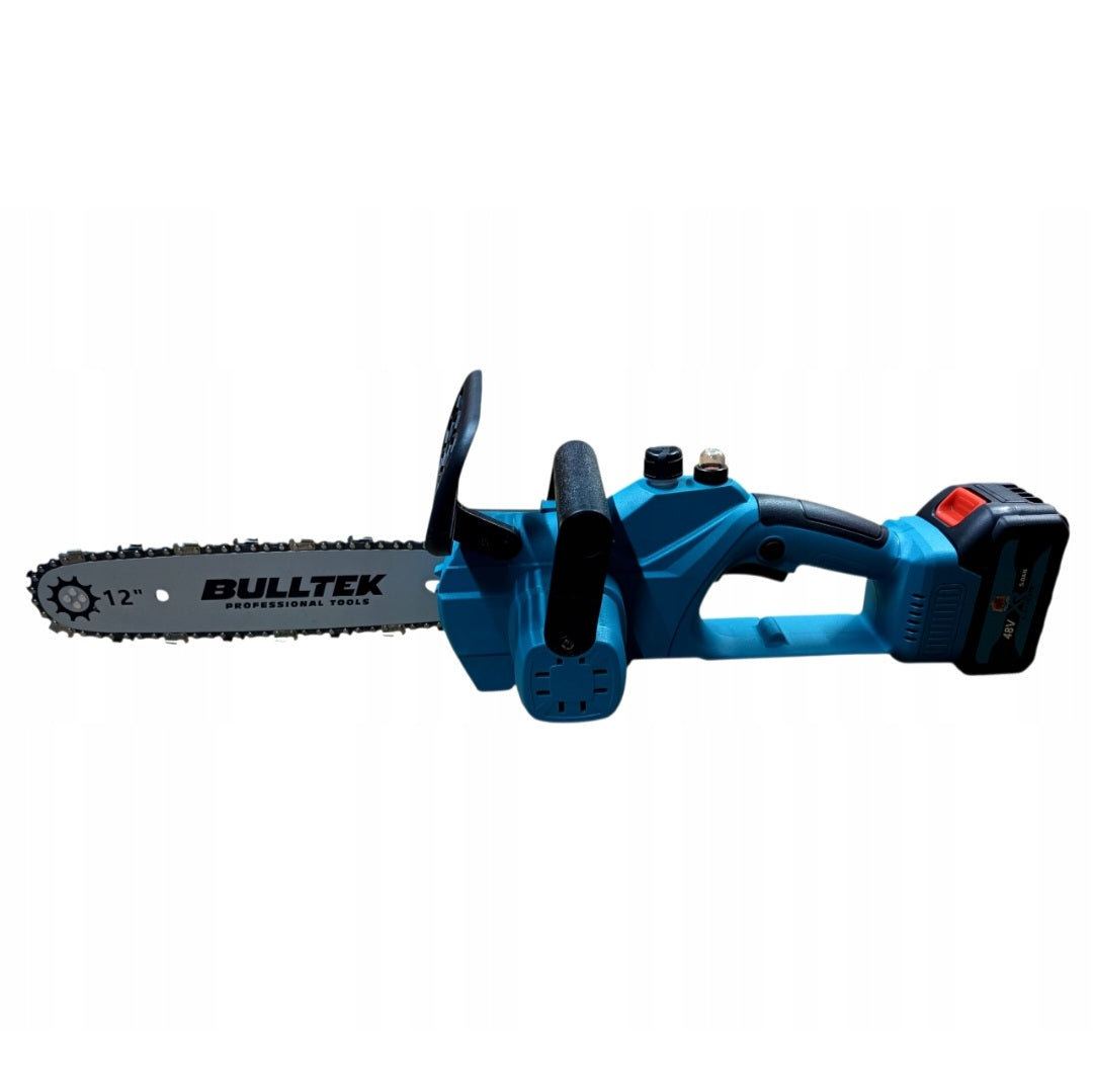 Bull-Tech BT-25608 juhtmeta kettsaag 12" (30cm) – 2× 48V 5Ah akud, 2× saeketid, harjavaba 1000W, kohver