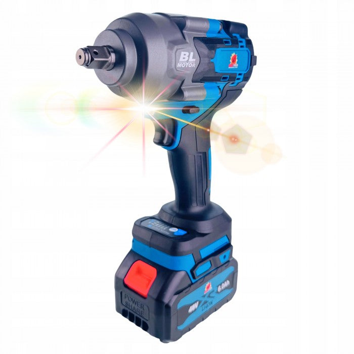 Bull-Tech BT-5601 juhtmeta harjadeta löökmutrikeeraja 1500Nm – 2× 6.0Ah akud, 1/2" ajam, Makita akuga ühilduv