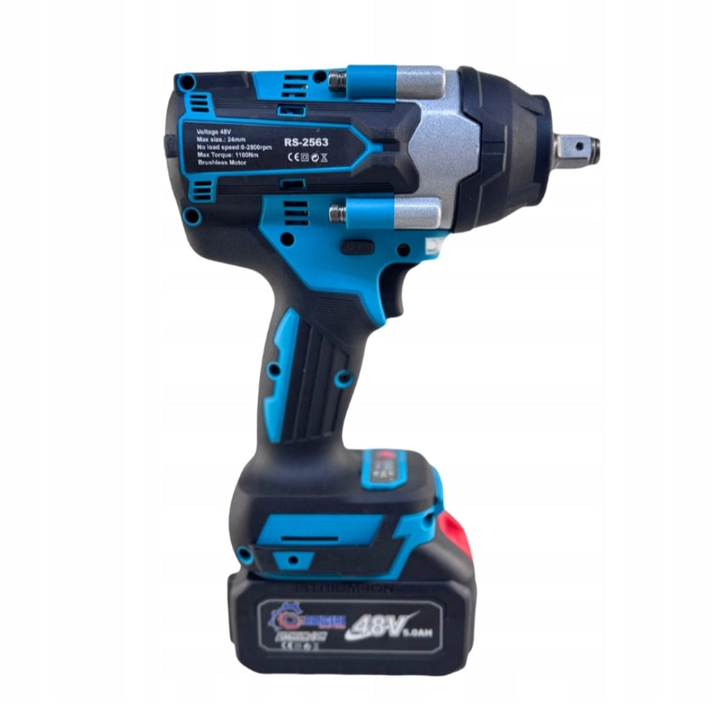 Rangers juhtmeta löökmutrivõti 1100Nm – 2× 48V 6.0Ah akud, 1/2" ajam, laadija + XXL komplekt