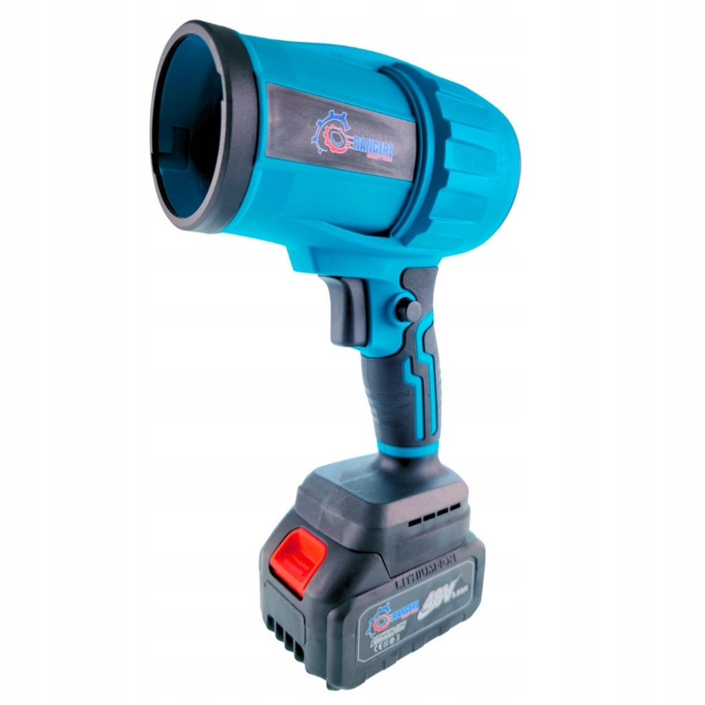 Rangers juhtmeta lehepuhur 48V (RS2564) – harjavaba, kuni 1050W, 2× 5.0Ah akud, 4-astmeline kiiruseregulaator, kohver