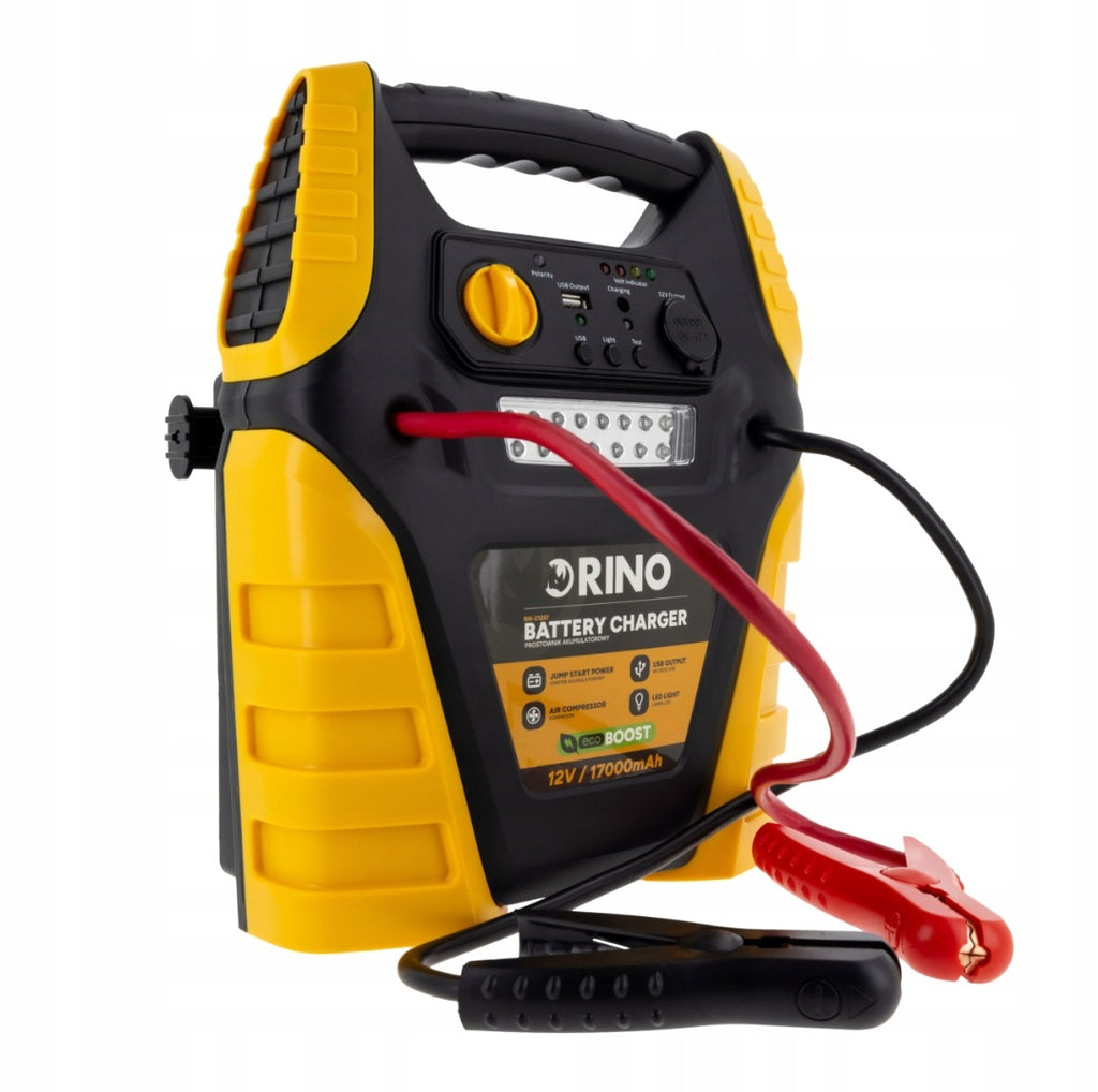 Orino 5-in-1 12V Battery Charger & Jump Starter – 17Ah, 400A Start / 900A Peak, 250 PSI Compressor