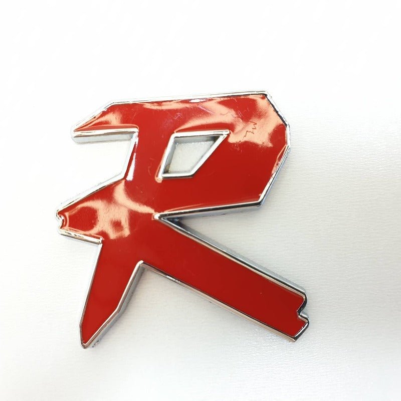 Punane 3D auto kleebis R 16x9 cm