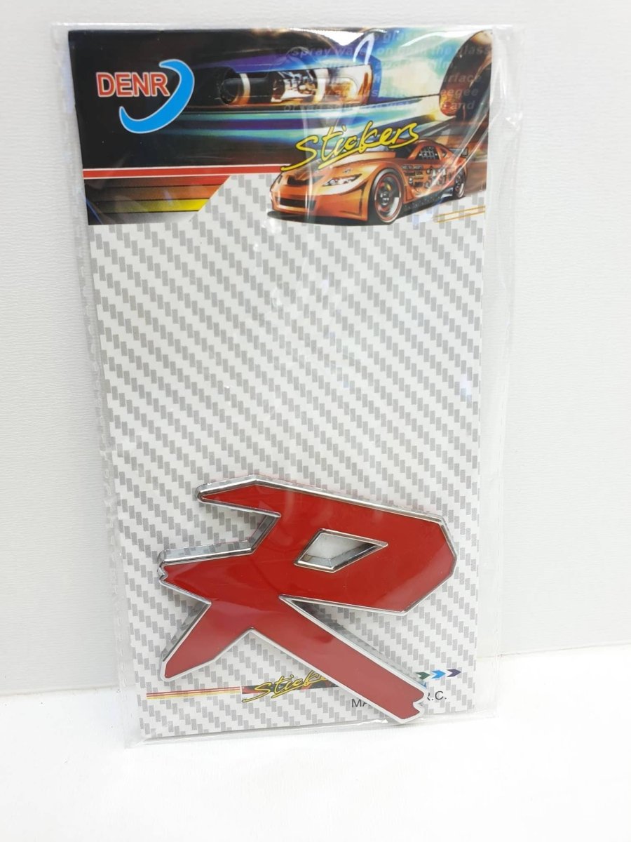 Punane 3D auto kleebis R 16x9 cm