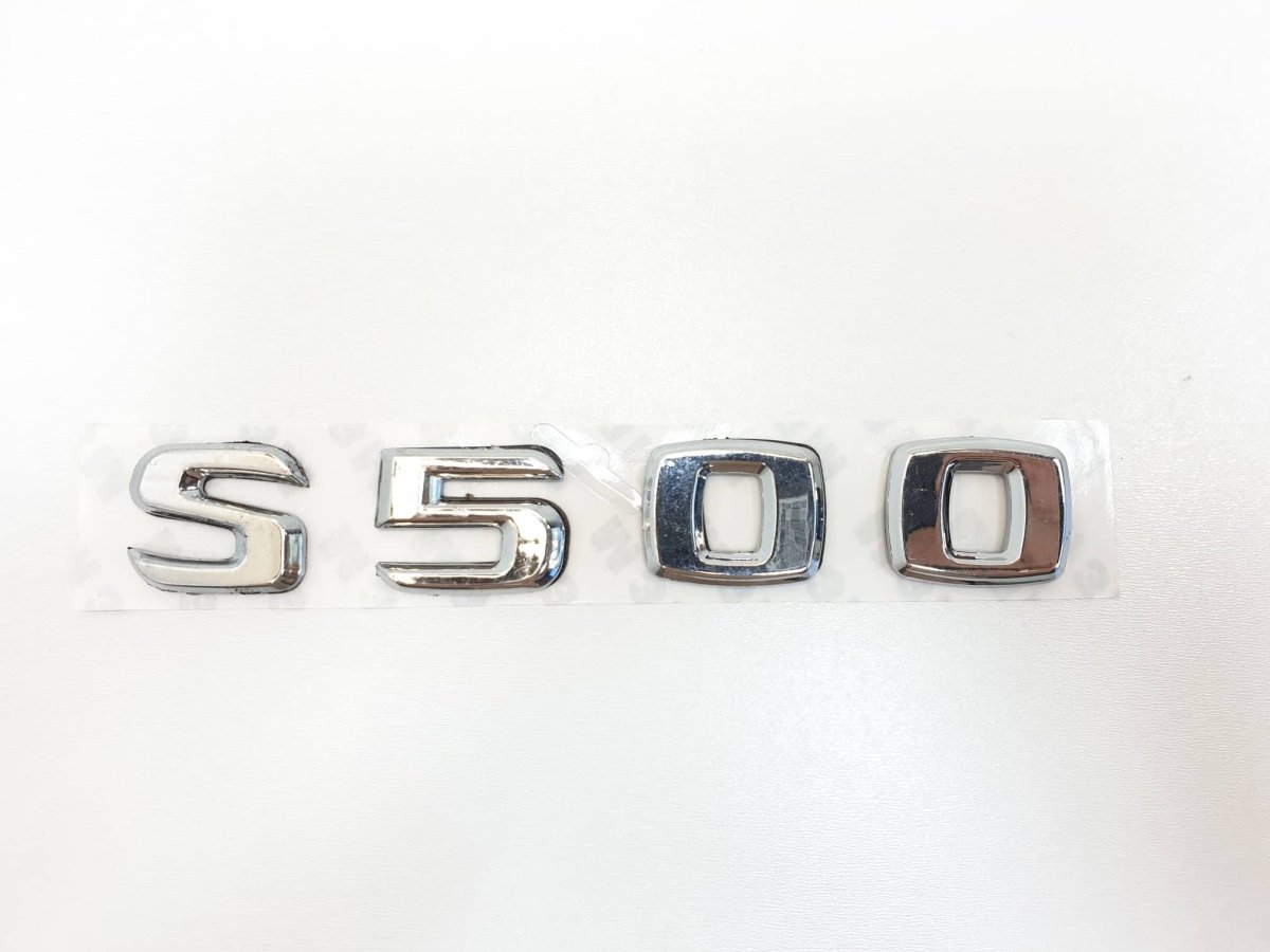 Hõbedane 3D auto kleebis S500 16x9 cm