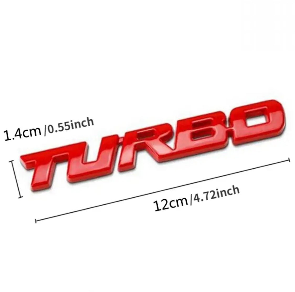 Punane 3D Turbo auto kleebis 16x9 cm