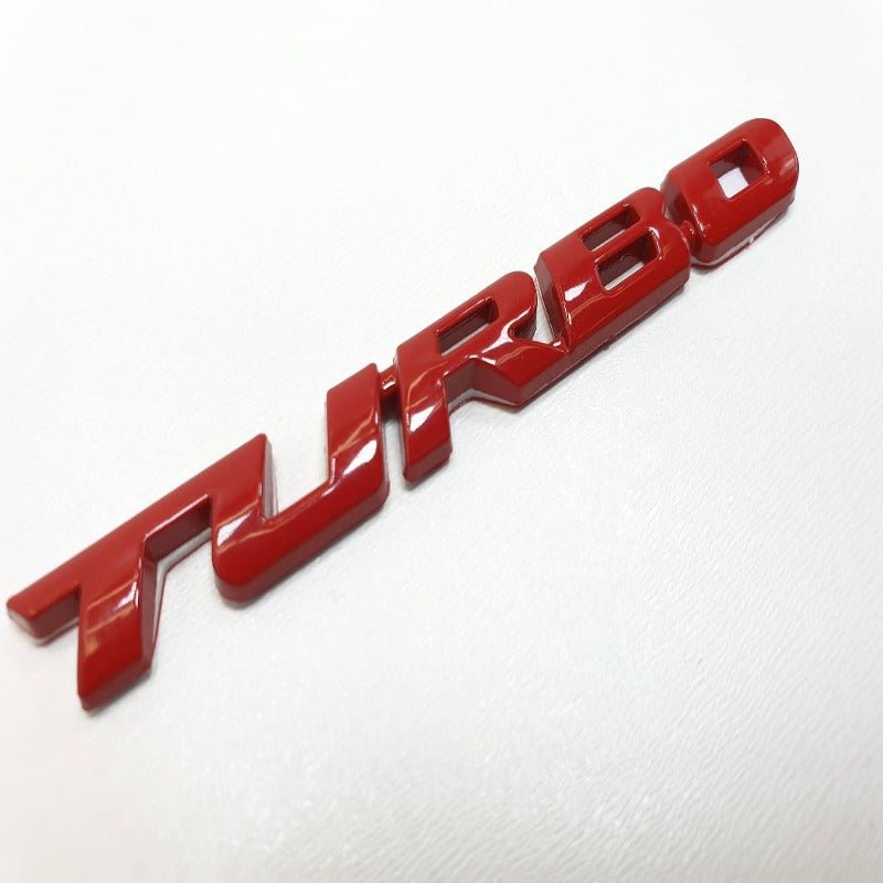 Punane 3D Turbo auto kleebis 16x9 cm