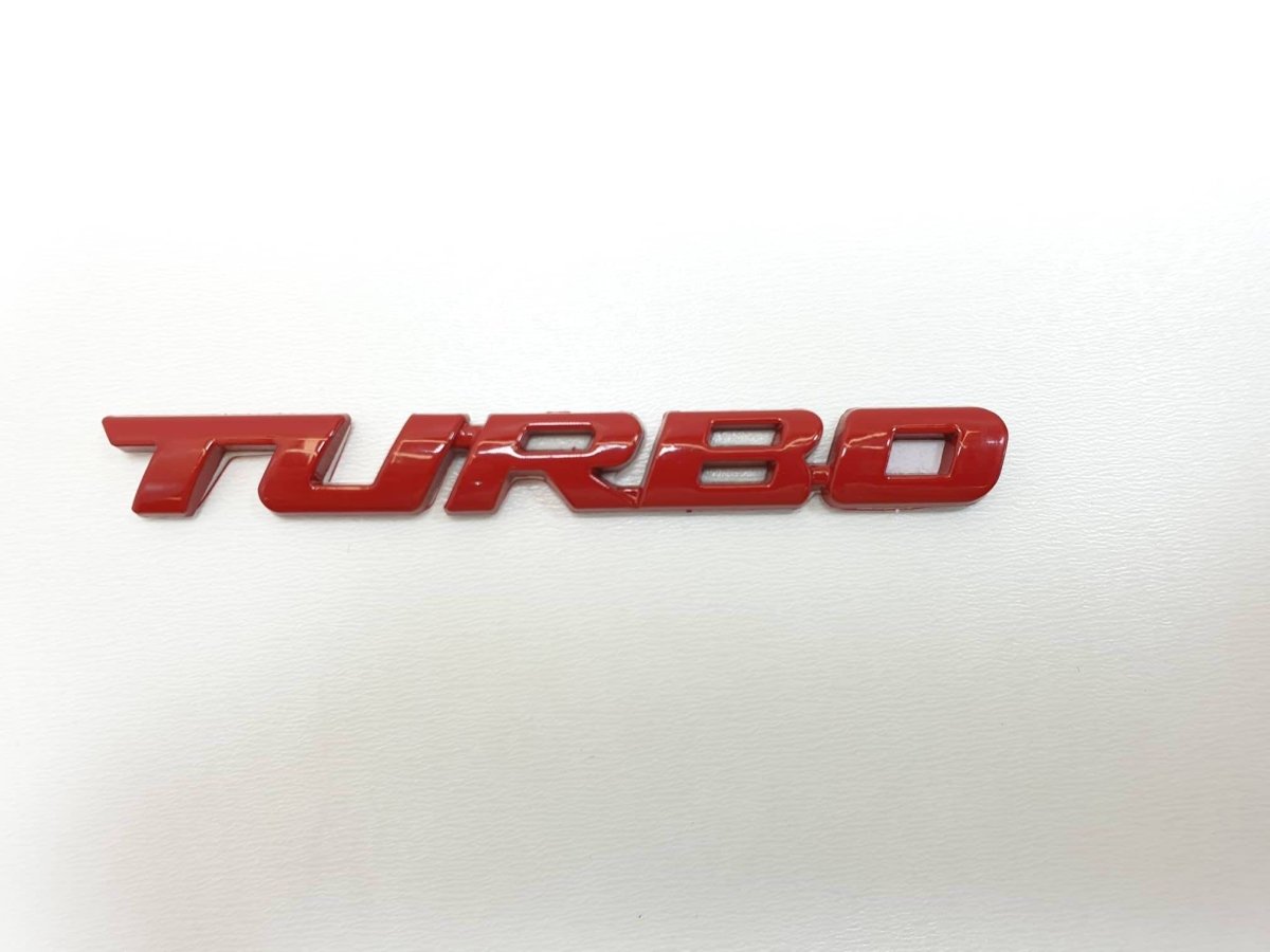 Punane 3D Turbo auto kleebis 16x9 cm