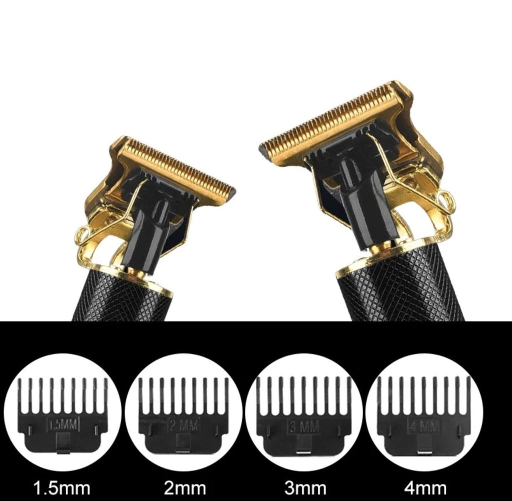 Vintage-stiilis juukselõikur USB-laadimise ja 4 juhikkammiga