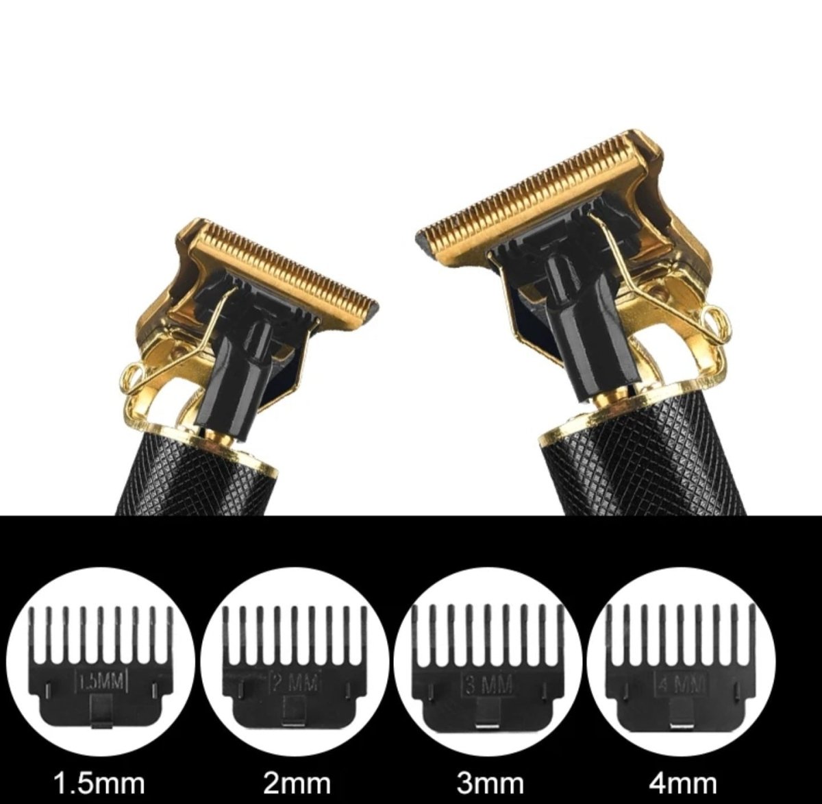 Vintage-stiilis juukselõikur USB-laadimise ja 4 juhikkammiga