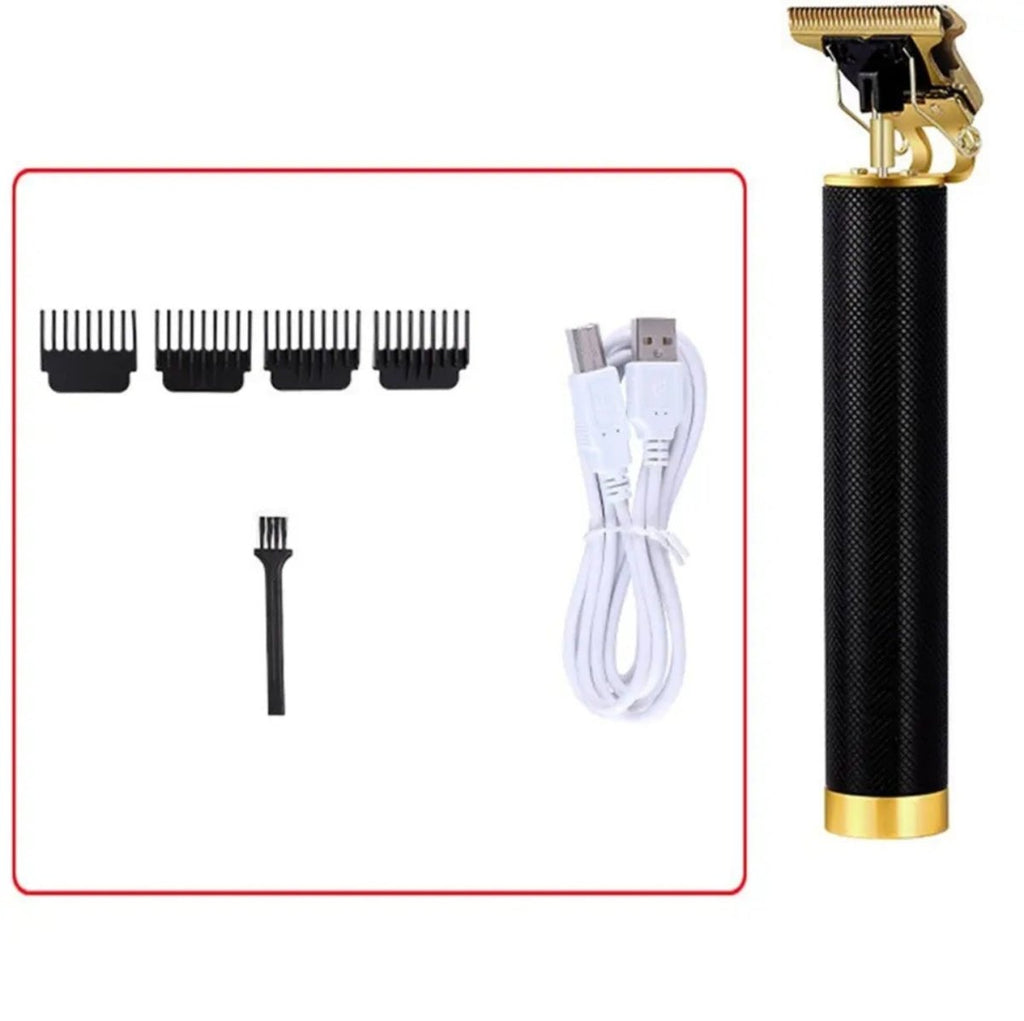 Vintage-stiilis juukselõikur USB-laadimise ja 4 juhikkammiga