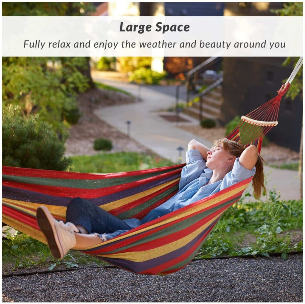 200cm x 80cm Durable Hammock with Wooden Spreaders