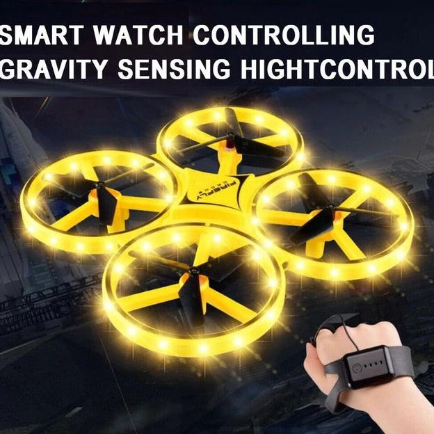 Vinge 4-teljeline käega juhitav droon LED-tuledega