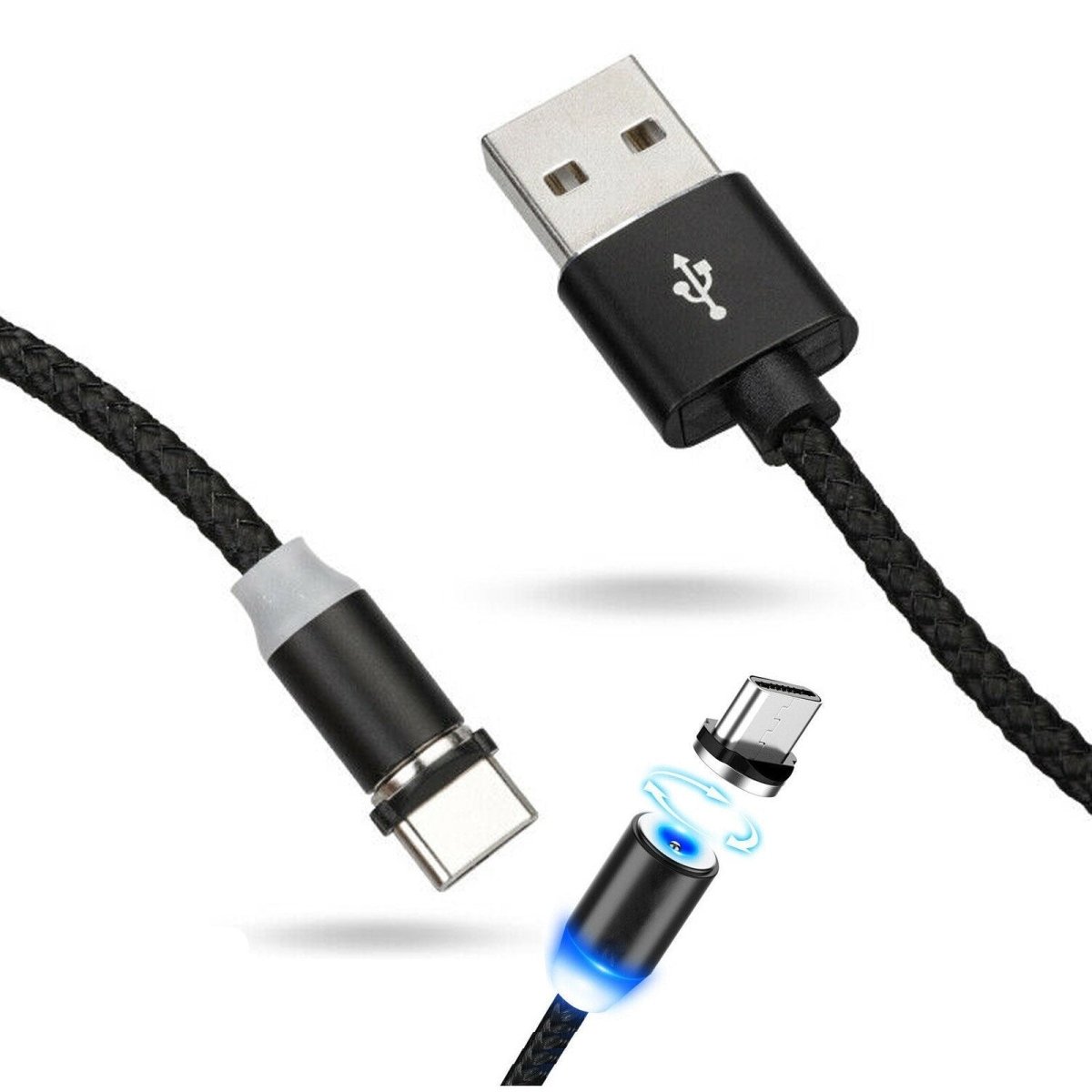 Vinge magnetiline kiirlaadimiskaabel USB-C, iPhone, Micro-USB