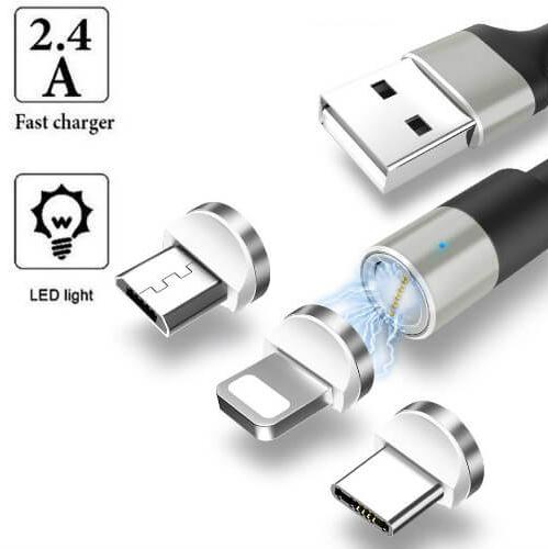 Vinge magnetiline kiirlaadimiskaabel USB-C, iPhone, Micro-USB