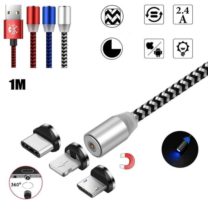 Vinge magnetiline kiirlaadimiskaabel USB-C, iPhone, Micro-USB